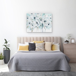 Tablou canvas - Flori, Alb, Armonie, Pictura II, 50 x 70 cm - Img 3