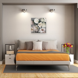 Tablou canvas - Flori De Gradina Alba, Pictura, 60 x 60 cm - Img 4