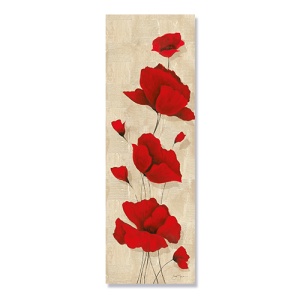 Tablou Canvas - Flori de maci, Flori preferate, Rosu, 30 x 90 cm