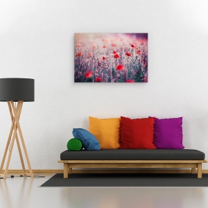 Tablou canvas - Flori de Maci, Maci, Lunca, Flori Salbatice, Prim-Plan, 60 x 90 cm - Img 2