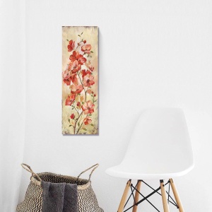 Tablou decorativ flori roșii pe canvas 30x90 cm