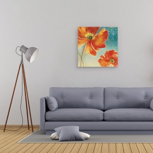 Tablou canvas - Flori, Flori, Rosu, Pictura I, 60 x 60 cm - Img 2