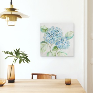Tablou canvas - Flori, Hortensie, Albastru, Pictura, 90 x 90 cm - Img 4