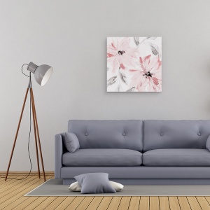 Tablou canvas - Flori, Roz, Fericire, Pictura, 90 x 90 cm - Img 2