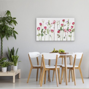 Tablou canvas - Flori, Trandafiri, Roz Rosiatic, Pictura, 50 x 80 cm - Img 4