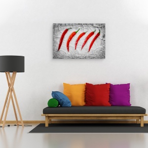 Tablou canvas - Foc Congelat, Inghet, Chili, Piper, Ardei Iute, Gheata, 40 x 60 cm - Img 2