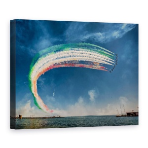 Tablou canvas - Frecce Tricolori, Actiune, Aviatie, Avioane, Murcia, Spania, 75 x 100 cm
