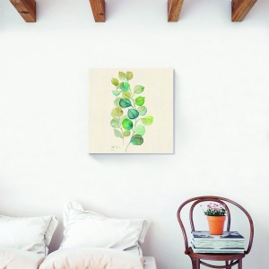 Tablou decorativ frunze verzi pe canvas 60x60 cm