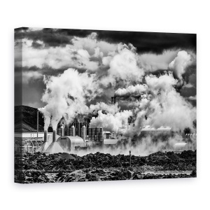 Tablou canvas - Fum Negru, Islanda, Laguna Albastra, Fum, Geotermal, 50 x 70 cm