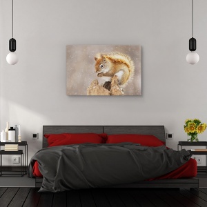 Tablou canvas - Furtuna de zapada, Natura, Iarna, Veverita, Ninsoare, 60 x 90 cm - Img 3