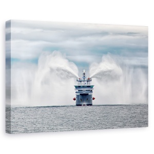 Tablou canvas - Garda De Coasta Norvegiana, Spray, Barca, Vapor, Actiune, Apa, 60 x 90 cm