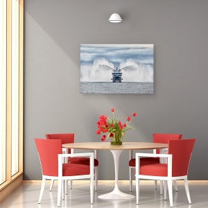 Tablou canvas - Garda De Coasta Norvegiana, Spray, Barca, Vapor, Actiune, Apa, 60 x 90 cm - Img 4