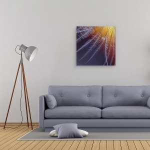Tablou canvas - Gheata Si Flacara, Zapada, Fulg De Nea, Macro, Inghet, Gheata, 90 x 90 cm - Img 2