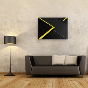 Tablou canvas - Ghiduri, Abstract, Linii, Contrast, Galben, Negru, Strada, 60 x 80 cm - Img 2