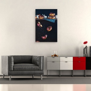 Tablou canvas - Gogosi De Pe Raftul De Sus, Mustati, Stropi, Uda, 40 x 60 cm - Img 2