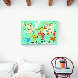 Tablou canvas harta animalelor 80x120 cm