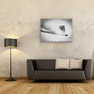 Tablou canvas - Henri Face Un Viraj , Actiune, Sport, Iarna, Franta, Schi, 60 x 80 cm - Img 2