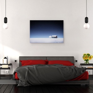 Tablou canvas - Iarna, Zapada, Casa, Stele, Peisaj, 80 x 120 cm - Img 3