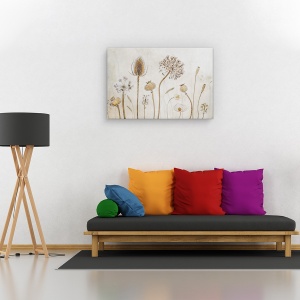 Tablou canvas - imbatranind/Spre apusul vietii, Natura moarta, Toamna, Flori, Seminte, 60 x 90 cm - Img 2