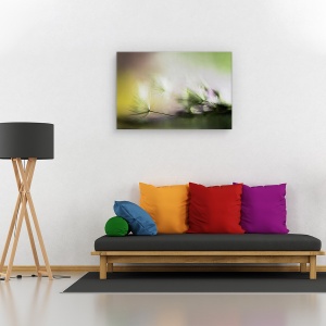 Tablou canvas - in zori, Flori, Verde, Moale, Delicat, 80 x 120 cm - Img 2