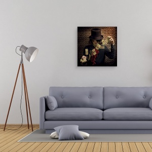 Tablou canvas - Incearca-Ti Norocul, Joaca, Vechi, Clasic, Palarie, 90 x 90 cm - Img 2
