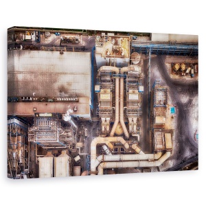 Tablou canvas - Industrial, Aeriana, De Mai Sus, Arhitectura, Fabrica, Teava, 40 x 60 cm