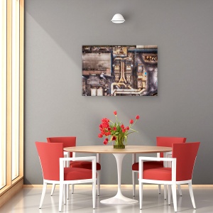 Tablou canvas - Industrial, Aeriana, De Mai Sus, Arhitectura, Fabrica, Teava, 40 x 60 cm - Img 4