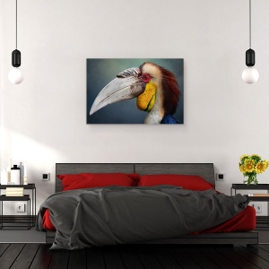 Tablou canvas - Jabrix, Animal, Pasare, Natura Moarta, Colorat, 60 x 90 cm - Img 3