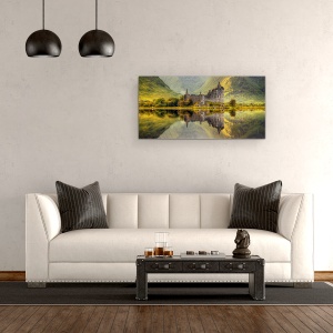 Tablou Canvas - Kilchurn, Castel, Panorama, Medieval, Ruina, 50 x 100 cm - Img 3