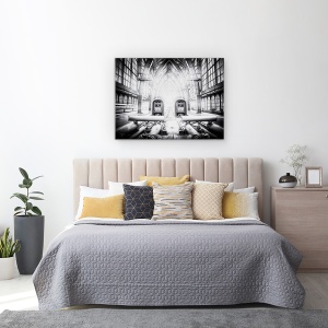 Tablou canvas - La Drum, Gara, Statie, Tren, Cale Ferata, 60 x 80 cm - Img 3