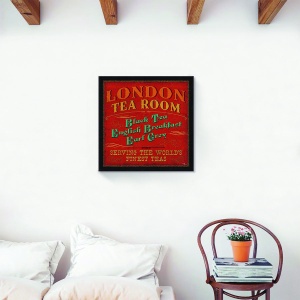 Tablou canvas retro cu Londra și ceai