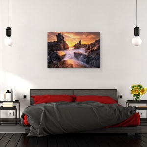 Tablou canvas - Marginea Lumii, Peisaj Marin, Fuga, Val, Flux, Furtuna, 60 x 90 cm - Img 3