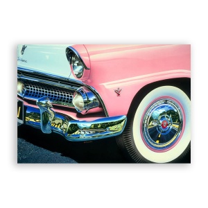 Tablou Canvas - Masina, Retro, Oldtimer, Roz, 80 x 120 cm