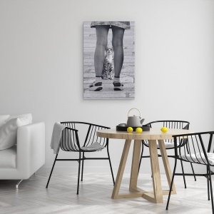 Tablou canvas - Mica Rugaciune, Pisica, Alb-Negru, Arunca O Privire, Umor, 40 x 60 cm - Img 4