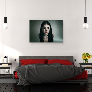Tablou canvas - Mizerie, Fata, Atitudine, Punk, Colier, Rebel, 40 x 60 cm - Img 3