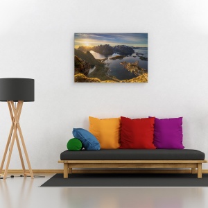 Tablou canvas - Moment Magic, Arctic, Plaja, Seara, Fiord, Gravdalsbukta, Lac, 60 x 90 cm - Img 2