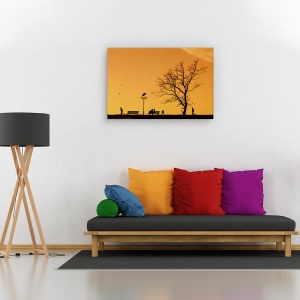 Tablou canvas - Momente, Orase si arhitectura, Banca, Oameni, Copac, 60 x 90 cm - Img 2