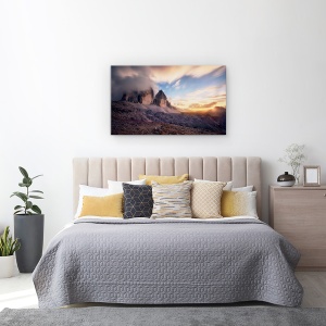 Tablou canvas - Momentul Final, Munti, Soare, Cer, Nori, Orbire, 50 x 80 cm - Img 3
