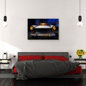 Tablou canvas - Morris, Noapte, Masina, Masina Clasica, Perspectiva, 80 x 120 cm - Img 3