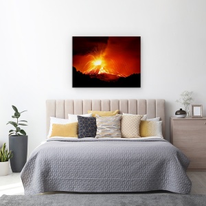 Tablou canvas - Muntele Etna, Vulcan, Eruptie, Lava, Magma, Flacara, 75 x 100 cm - Img 3