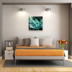 Tablou canvas - Natura, Frunza, Galben-Verde, Pictura, 60 x 60 cm - Img 2