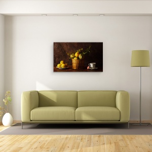 Tablou canvas - Natura Moarta Cu Lamai, Portocale Si Un Trandafir, 50 x 80 cm - Img 2