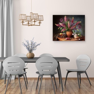 Tablou Canvas - Natura Moarta Cu Un Buchet De Lupin, 60 x 75 cm - Img 4