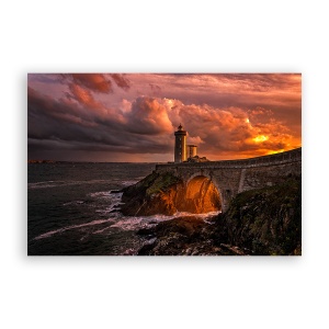 Tablou Canvas - Natura, Peisaj, Stanca, Pod, Apus de soare, 80 x 120 cm
