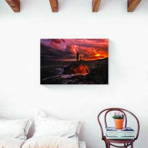 Tablou decorativ canvas natura peisaj cu stânci și apus, 80x120 cm