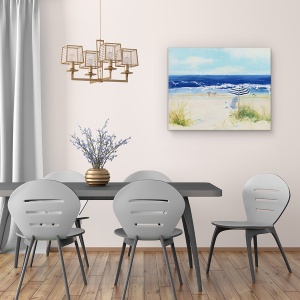 Tablou canvas - Natura, Peisaj, Vara, Mare, Barca Cu Panze, Pescarus, Pictura, 40 x 50 cm - Img 4