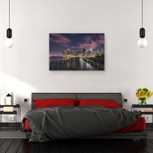 Tablou canvas - New York Pe Timp De Noapte, Oras, 80 x 120 cm - Img 3