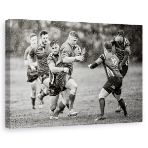 Tablou canvas - Nu Ma Pot Uita, Fotbal, Rugby, Minge, Alb-Negru, Sport, 80 x 120 cm