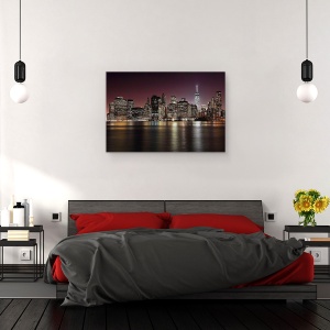 Tablou canvas - Nyc Skyline, Noapte, Cer, Oras, 40 x 60 cm - Img 3