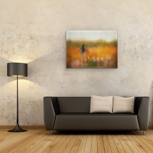 Tablou canvas - O Fata, Flori, Fata, Textura, Pictor, Vara, 50 x 70 cm - Img 2